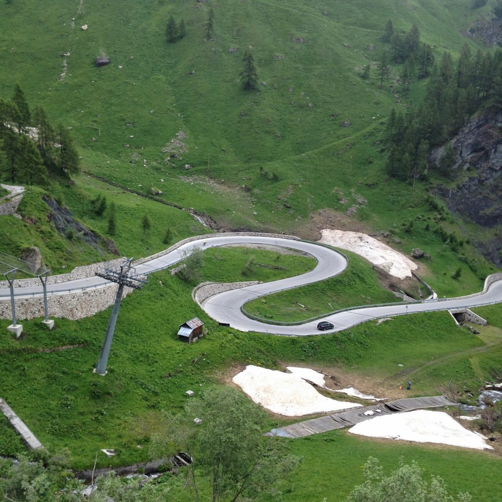Descent from passo Fedaia to Alleghe